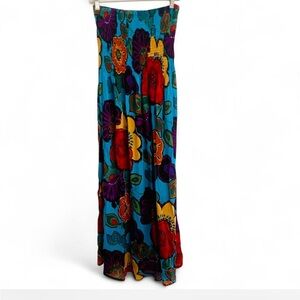 NWT SUNFLOWER FLORAL SMOCKED WAIST MAXI DRESS SIZE LARGE BOHO